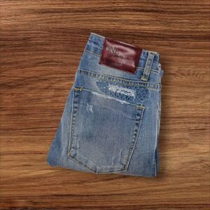 One X Teaspoon Jeans Sz 26 Freebird II Low Rise Fitted Leg Double Rolled Raw Hem